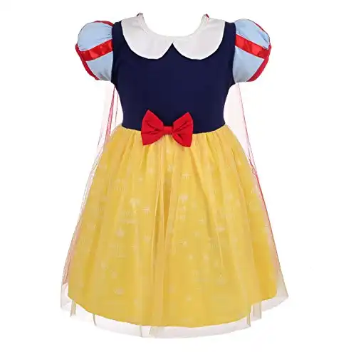 Dressy Daisy Princess Dress Up Clothes Halloween Fancy Party Tulle Skirt Summer Outfit with Cape for Baby Girls Size 12-24 Months, Style 2