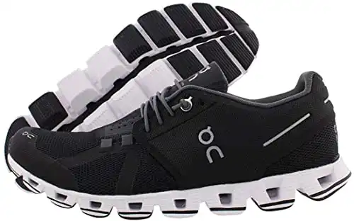 ON Women's Cloud Sneakers, Black/White, 5 Medium US