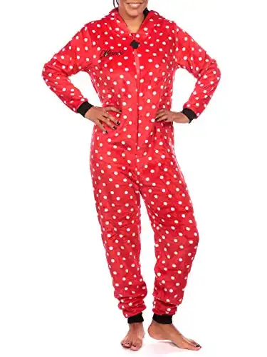 Disney Womens Minnie Mouse Onesie Size Small Red