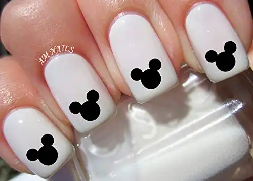 Mickey Mouse Black Ears Disney Water Nail Art Transfers Stickers Decals - Set of 36 - A1213