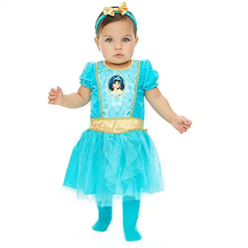 Disney Princess Jasmine Toddler Girls Cosplay Costume Dress Tights and Headband 3 Piece Set 3T