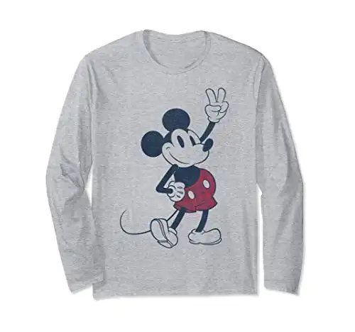 Disney Mickey And Friends Mickey Mouse Plaid Shorts Long Sleeve T-Shirt
