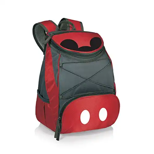 ONIVA - a Picnic Time brand - Disney Mickey Mouse PTX Backpack Cooler - Soft Cooler Backpack - Insulated Lunch Bag, (Red with Gray Accents)