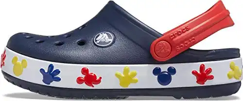 Crocs Kids' Mickey Mouse Light Up Clog | Disney Light Up Shoes, Navy, 6 Toddler