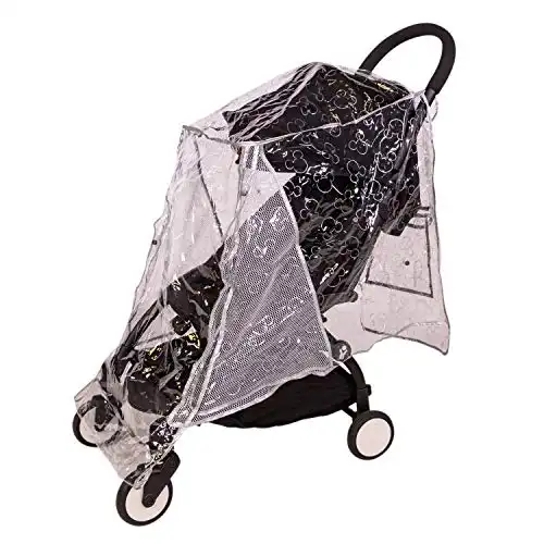 Disney Baby by J.L. Childress Universal Stroller Rain Cover, Mickey Metallic Silver