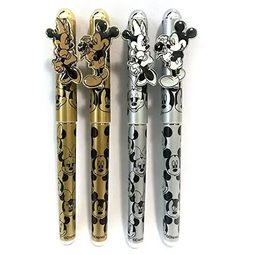 Mickey Minnie Mouse Gold Silver 4PCS Pen Set