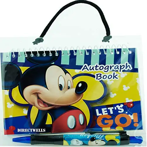 Disney Mickey Mouse Dark Blue Autograph Book with 1 Retractable Pen