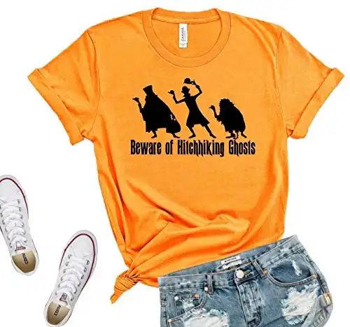 Beware of hitchhiking ghosts, Unisex Tshirt, foolish mortal shirt, tower of terror shirt, halloween shirt, haunted mansion shirt, halloween