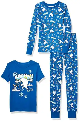 Spotted Zebra Disney | Marvel | Star Wars Baby Boys' Snug-Fit Cotton Pajama Sleepwear Sets, Blue, Frozen Arghh, 12 Months