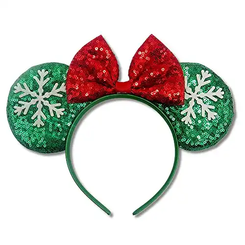 Needzo Christmas Headbands, Festive Holiday Hair Accessory for Women or Girls, One Size Fits Most (Mouse Ears)