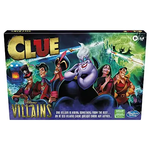 Clue: Disney Villains Edition Game, Board Game for Kids Ages 8+, 2-6 Players, Fun Family Game for Disney Fans (Amazon Exclusive)