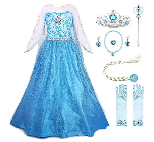 JerrisApparel Princess Dress Queen Costume Cosplay Dress Up with Accessories