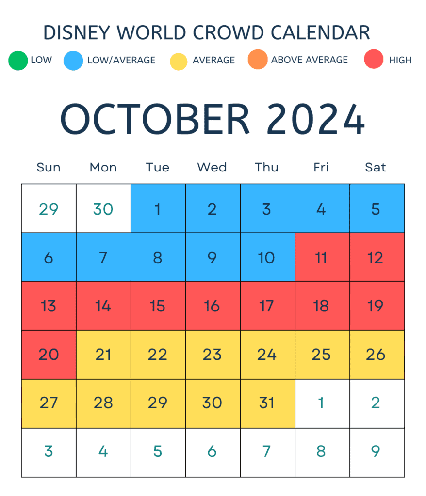 October 2024 Disney Crowd Calendar