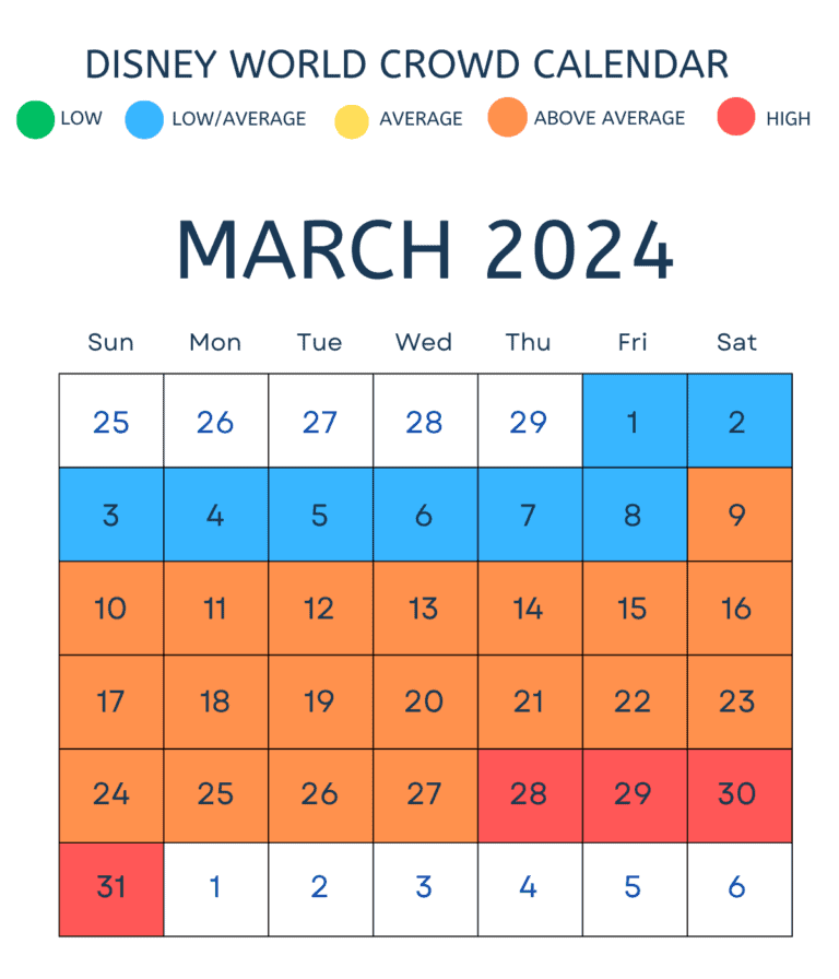 Disney World Crowd Calendar 2023 and 2024