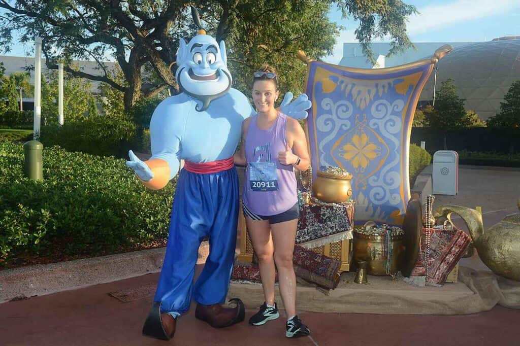 genie and runner at walt disney races