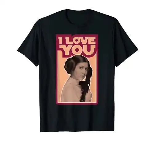 Star Wars Valentine's Day Princess Leia I Love You Vintage T-Shirt
