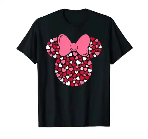 Disney Minnie Mouse Pink Hearts Valentine's Day Shirt