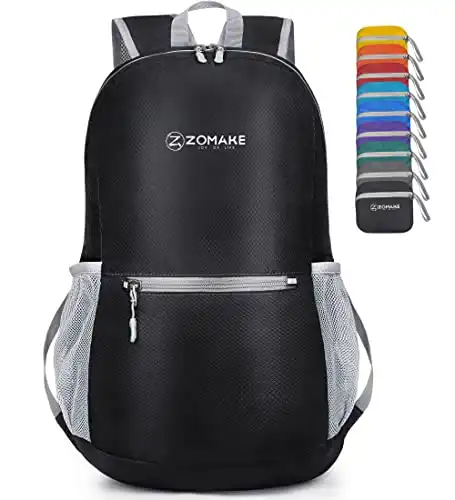 Water Resistant 20L Packable Small Backpack for Travel, By Zomake