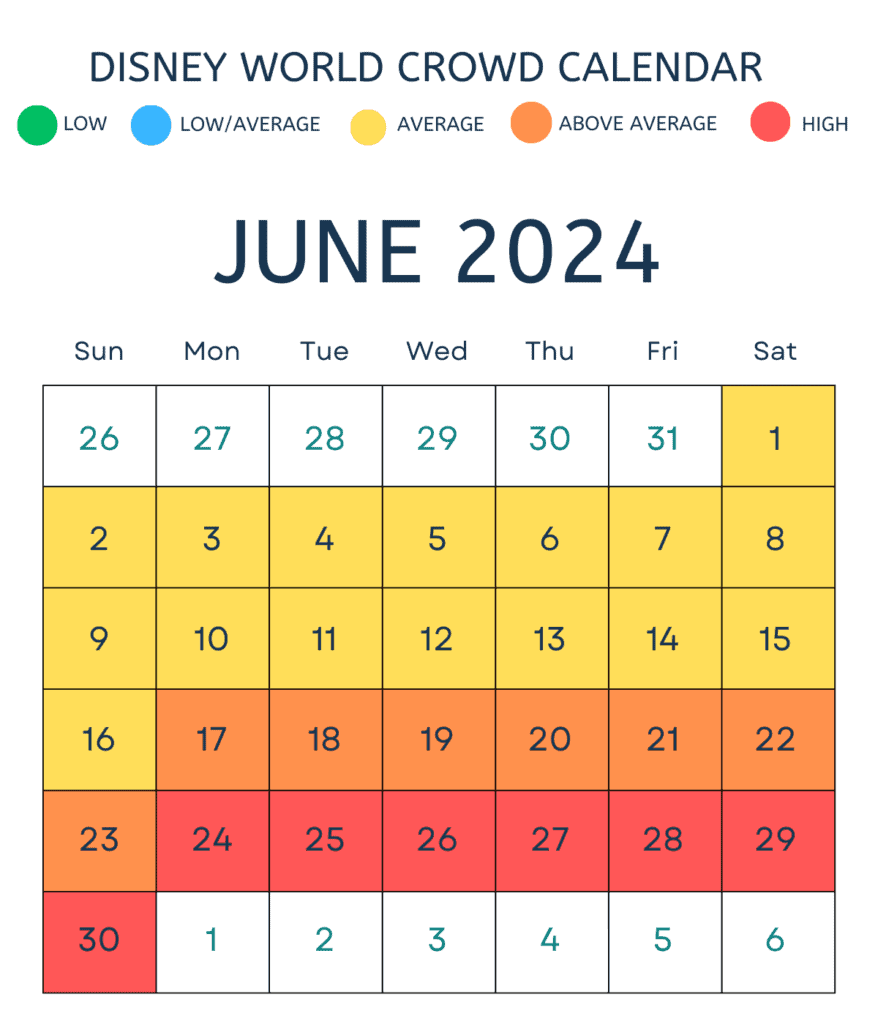June 2024 Disney Crowd Calendar