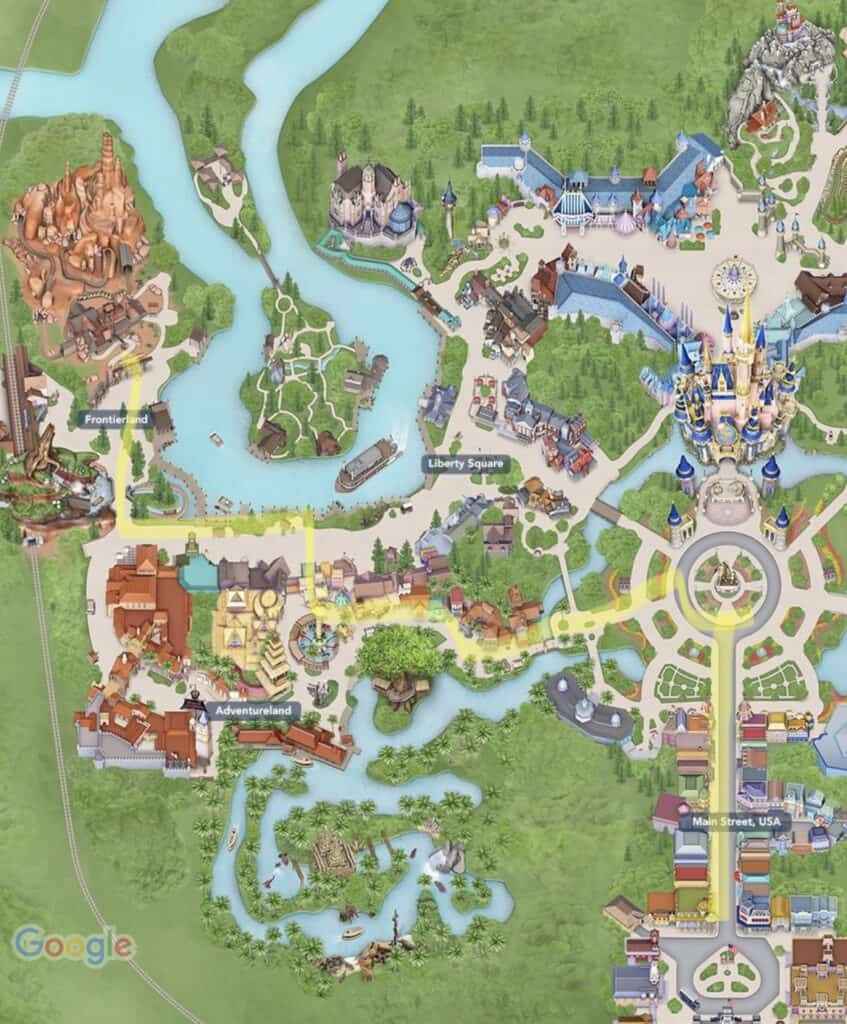 Path to Frontierland in the Magic Kingdom