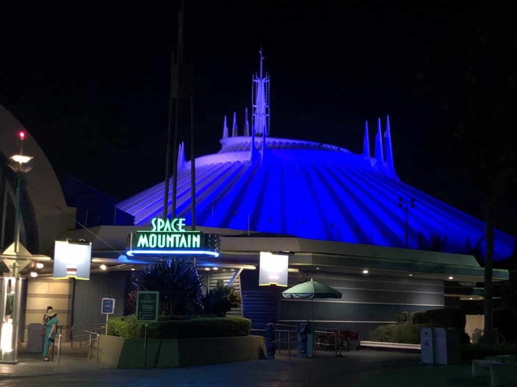 Space Mountain at night