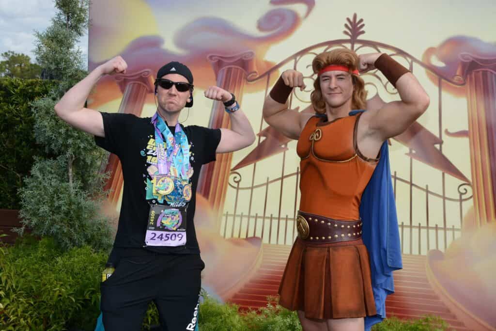 herecules and runner at rundisney event