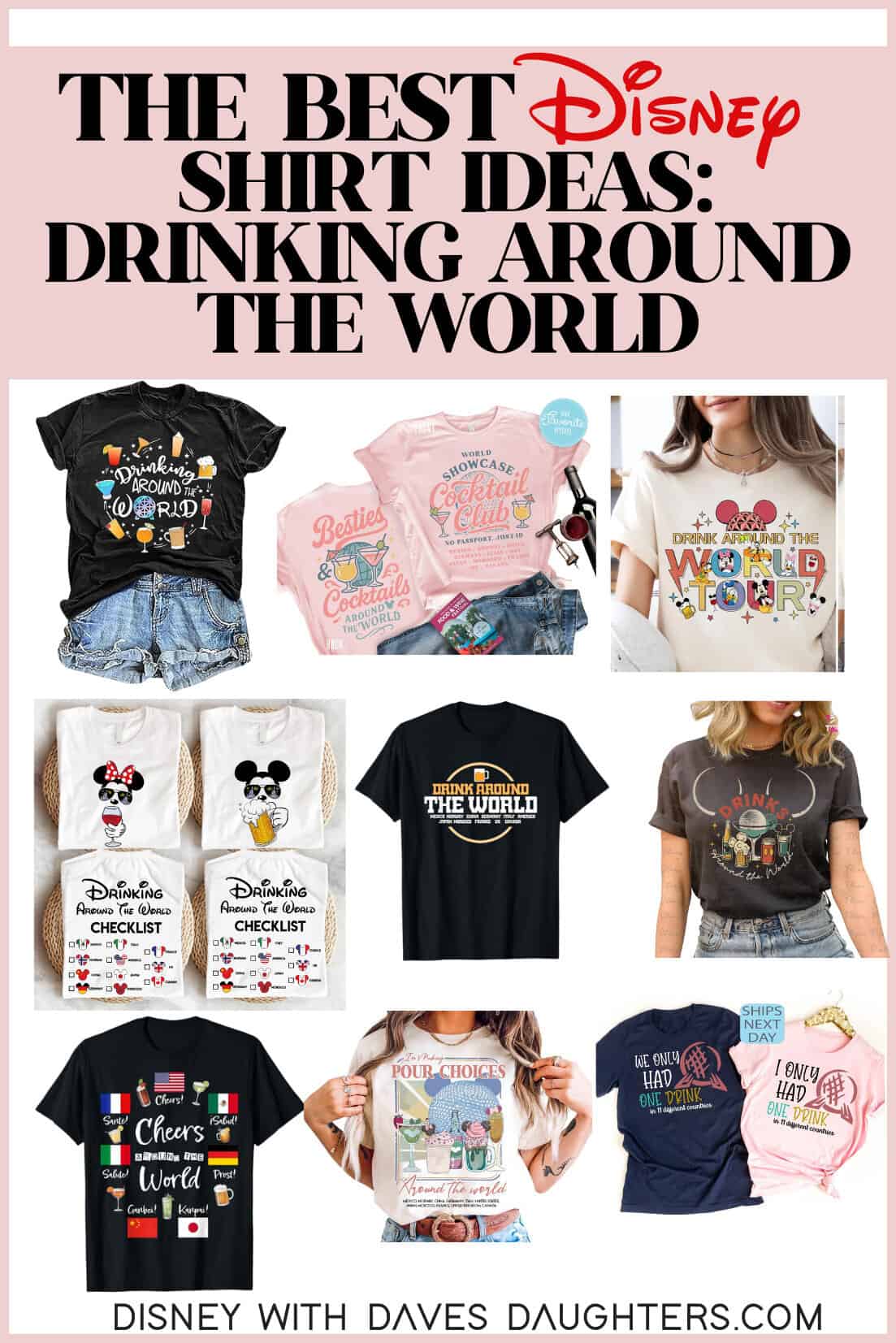 Drinking Around The World shirts to wear in EPCOT