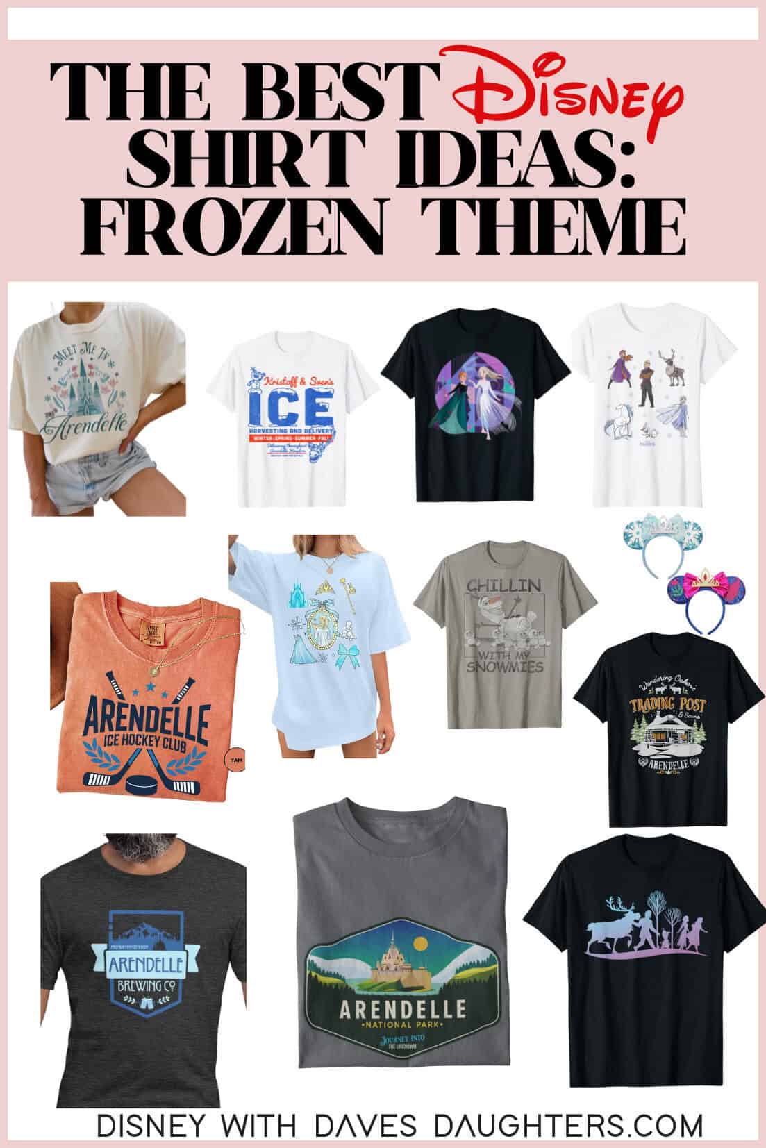 Best shirts for Disney to wear to EPCOT - Frozen themed for men and women