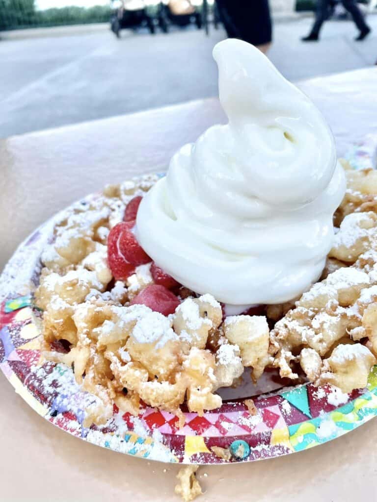 Funnel Cake with Strawberries. - Hollywood Studios