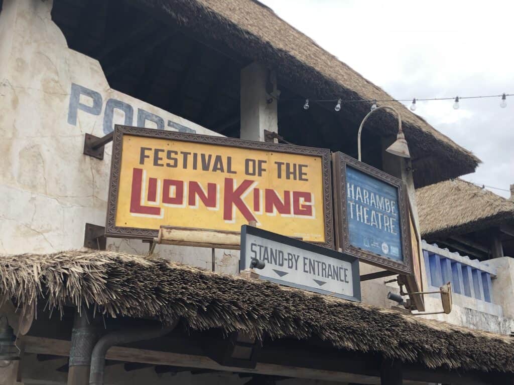 Festival of the Lion King sign Animal Kingdom 