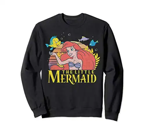 Disney Little Mermaid Ariel Flounder Logo Graphic Sweatshirt
