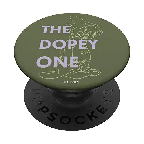 Disney Snow White Dwarf Dopey The Dopey One Outlined PopSockets PopGrip
