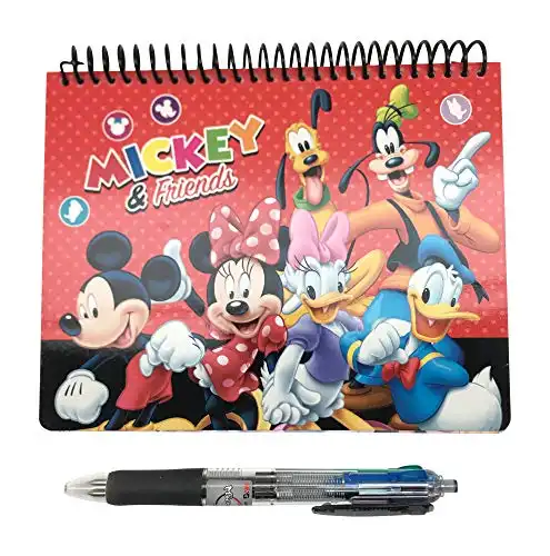 Park Packs Disney Vacation Accessories - Official Disney Autograph Book with M&G 4-Color Pen (Mickey Mouse and Friends Red)