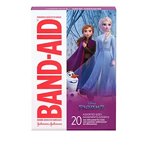 Band-Aid Brand Adhesive Bandages for Minor Cuts and Scrapes, Featuring Disney Frozen Characters, Assorted Sizes 20 ct