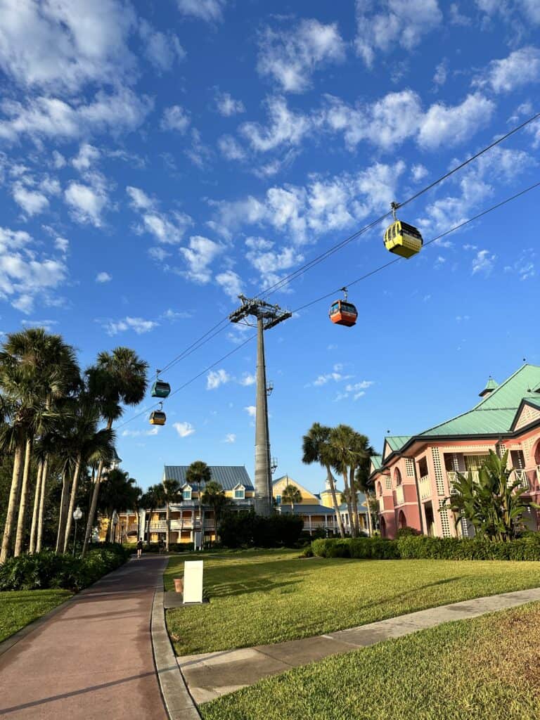 Skyliner over Disney's Caribbean Beach Resort