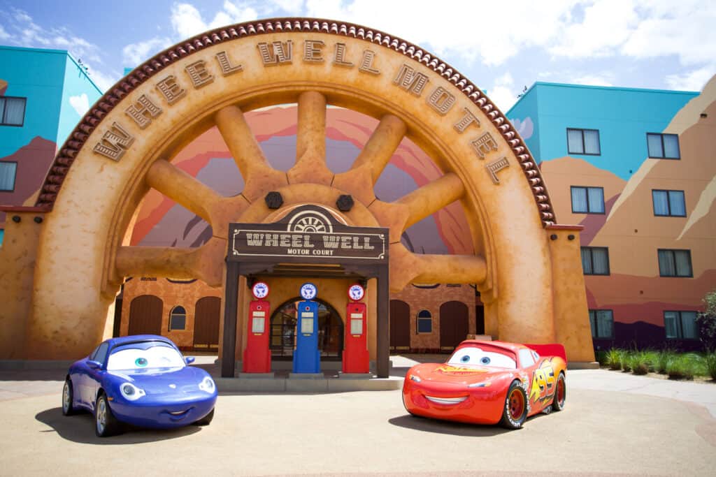 Lightning McQueen and Sally at Disney's Art of Animation Resort