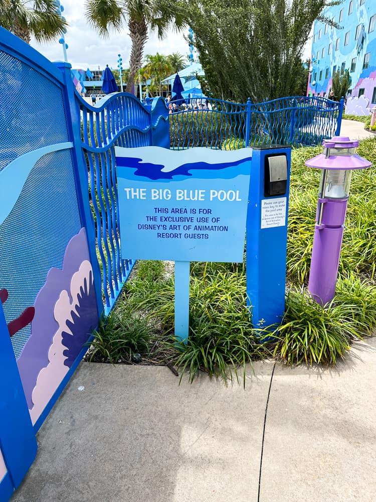 big blue pool at art of animation