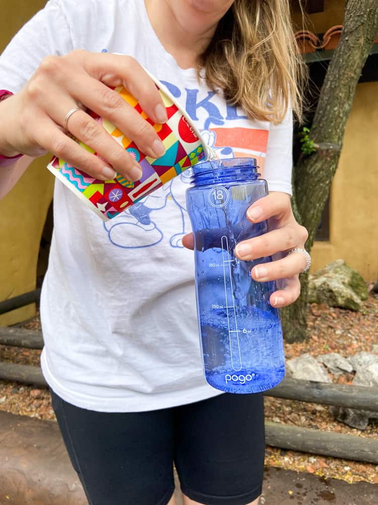 refilling water at Disney World