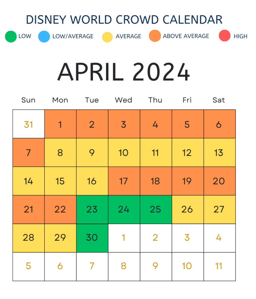 2024 April crowd calendar