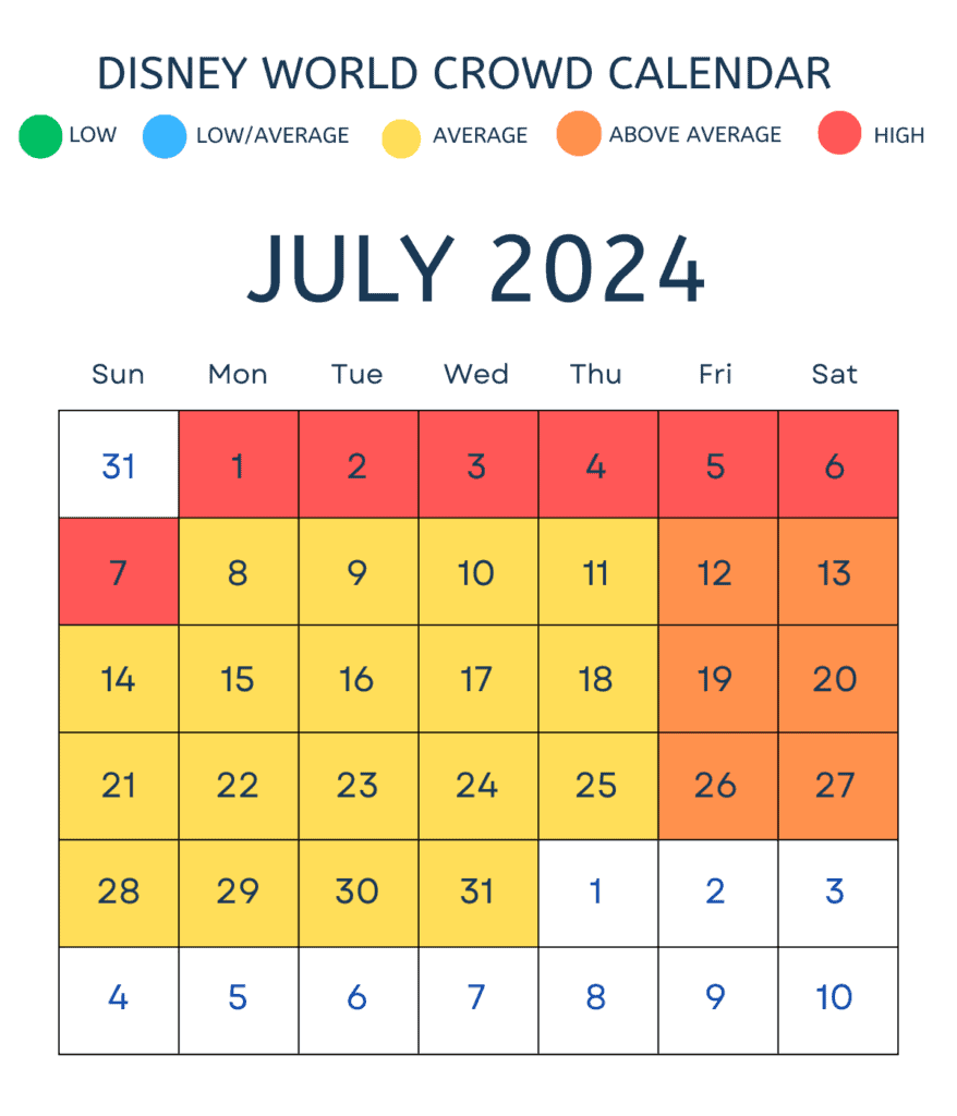 July 2024 crowd calendar