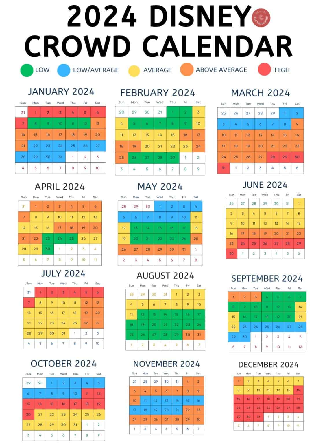 Disney World Crowd Calendar 2024 and 2025