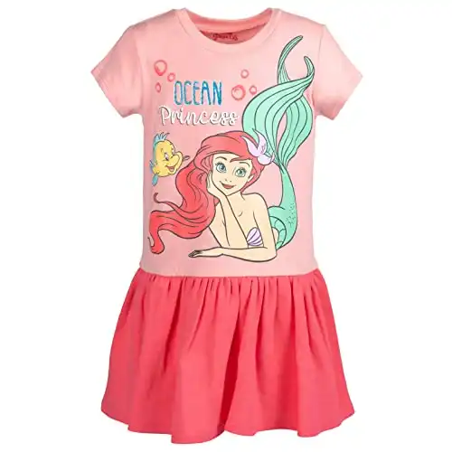 Disney Princess Ariel Toddler Girls French Terry Short Sleeve Dress