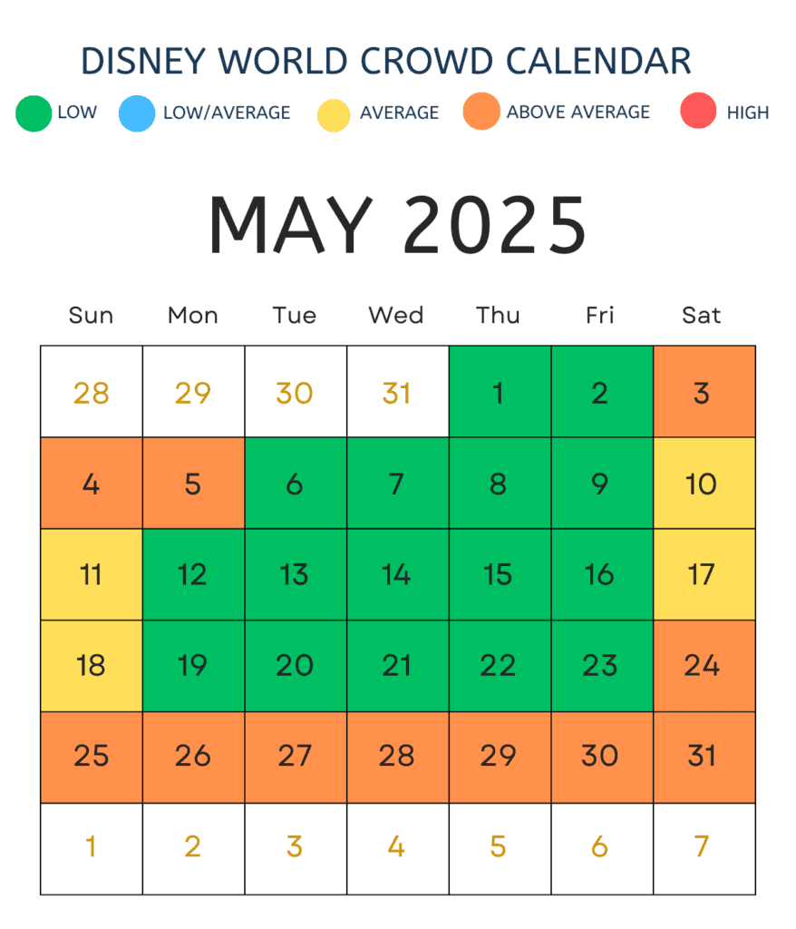 May 2025 Disney Crowd Calendar
