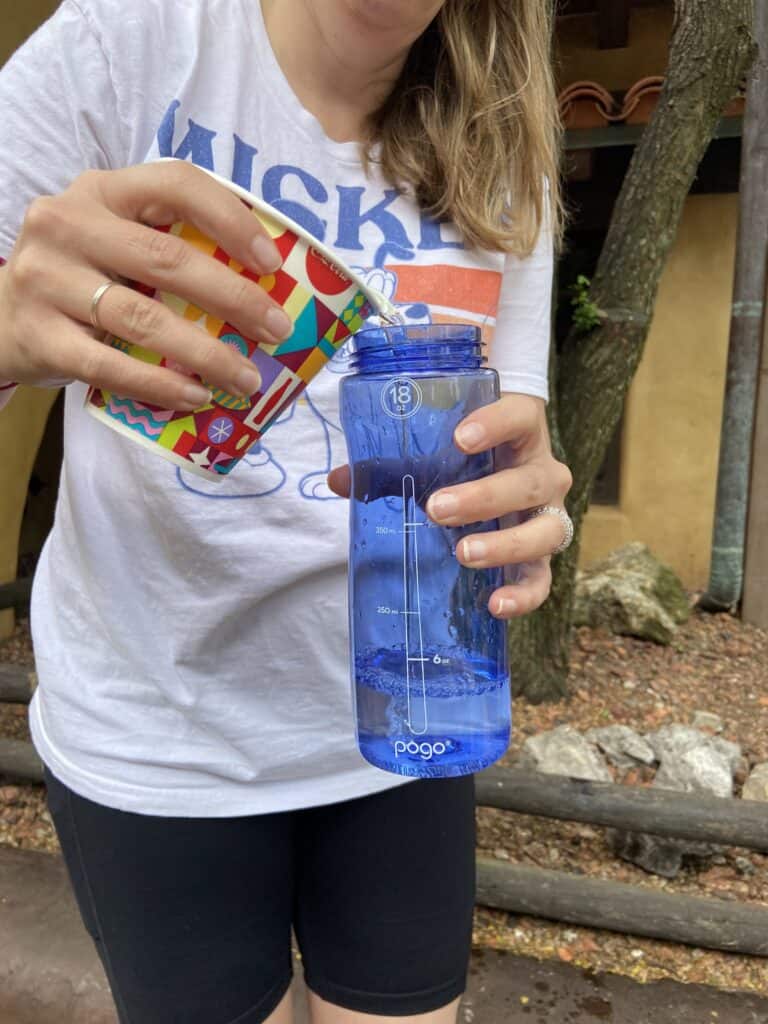 refilling water at Disney