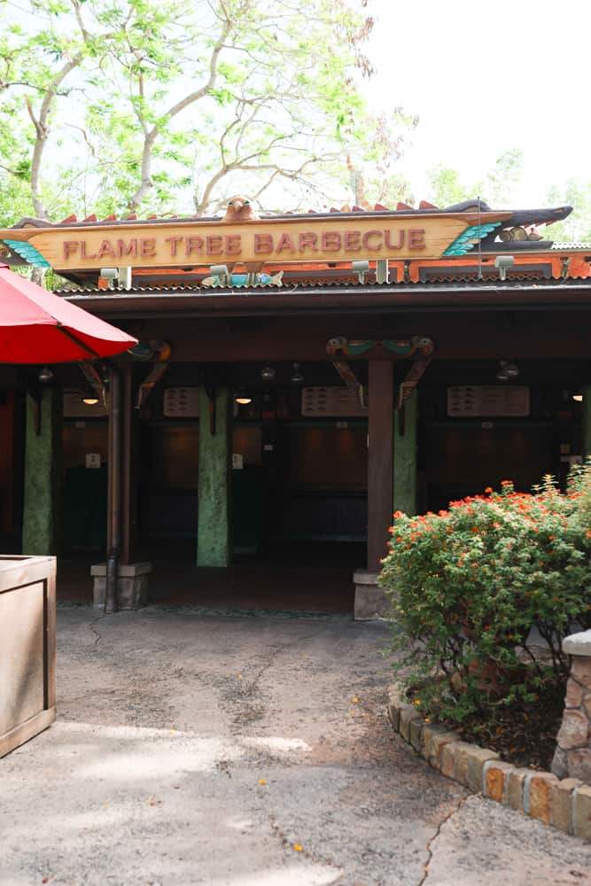 Flame tree barbecue entrance
