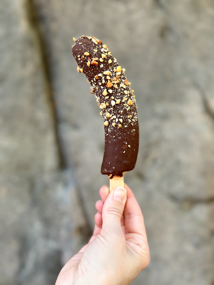 frozen chocolate dipped banana