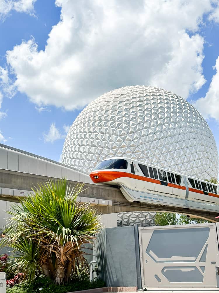 monorail and epcot ball