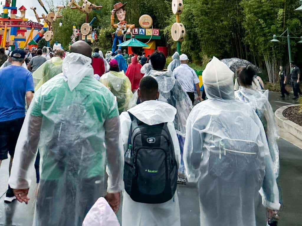 Rain at Disney World Toy Story Land