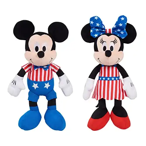 Disney Patriotic Bean Plush Mickey Mouse and Minnie Mouse