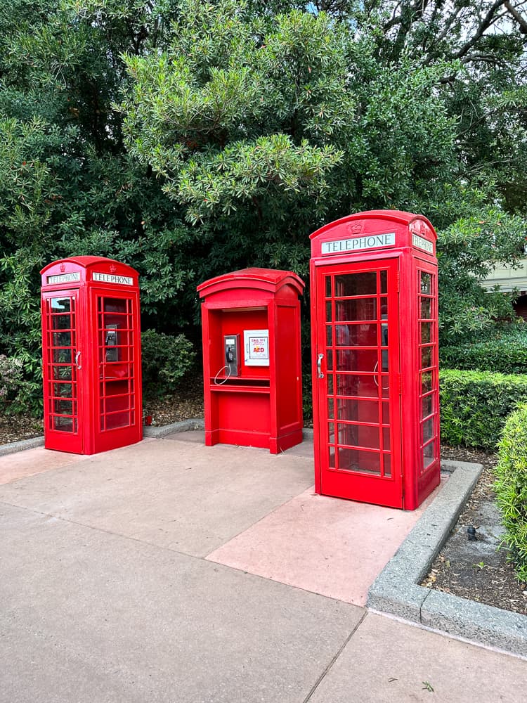 3 telephone booths in England